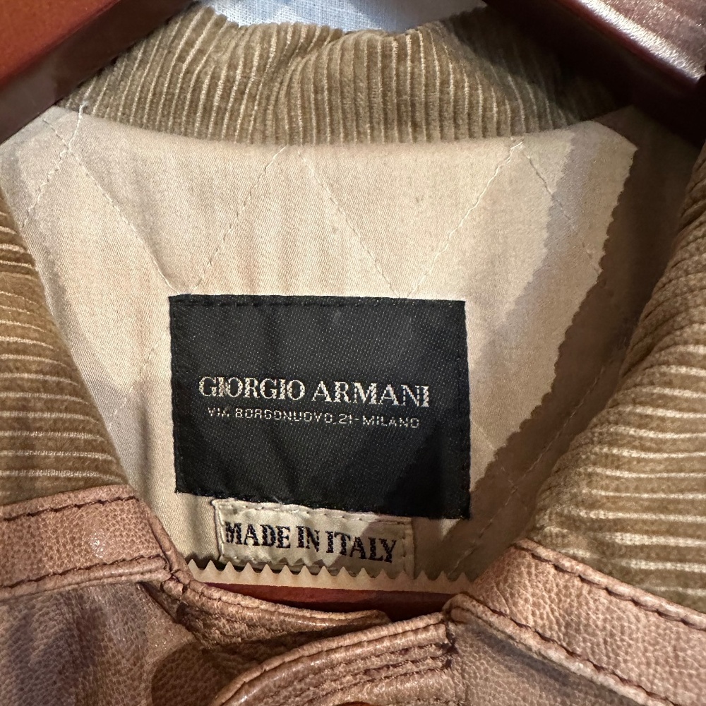 Giorgio Armani - tan leather jacket